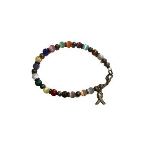 Cancer Awareness Rainbow Beaded Bracelet Renal Colon Pancreatic Breast Brain